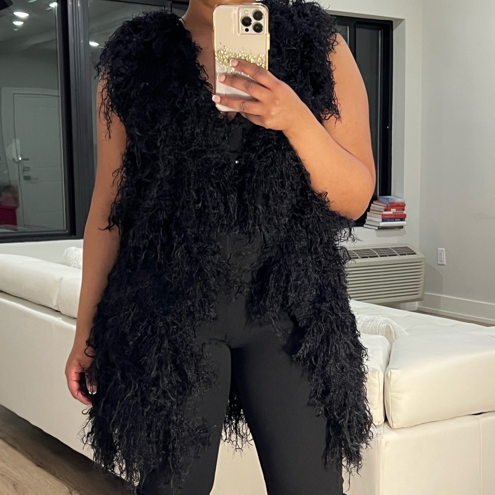 Black Fuzzy Vest